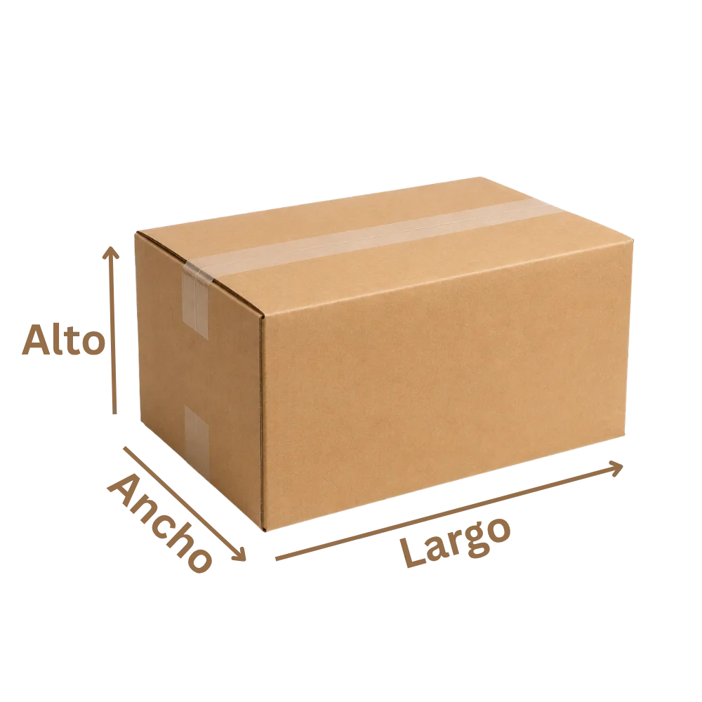 Caja de cartón con medidas